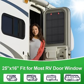 Spurtar RV Accessories Magnetic Door Window Shade Magnetic Foldable for Inside, 25" x 16" Blackout Shades RV Blinds, Blackout Screen Door Protector for Camper