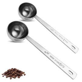 Coffee Scoop,Stainless Steel Coffee Measuring Scoop,Metal Coffee Scoop Premium Long Handle Meaure Spoon for Coffee Powder and Coffee Making,Durable Serving Utensil (15ml+30ml)