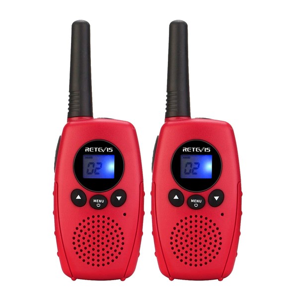 Retevis RT628B Walkie Talkies for Kids,Toys Gifts for 3-5 Year Old Boys Girls,Keypad Lock,Belt Clip,LCD,Indoor Outdoor Adventure Camping Hiking (2 Pack,Red)