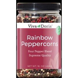 Viva Doria Rainbow Peppercorns, 16 oz - 4 Peppercorn mix, for grinder refills