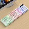 Gaming Keyboard USB Round 104 Keys Breathing Backlit Ergonomic Waterproof
