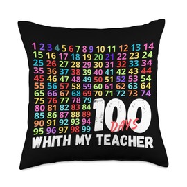 100 Days With My Teacher Countdown For Kids And Guys Throw Pillow