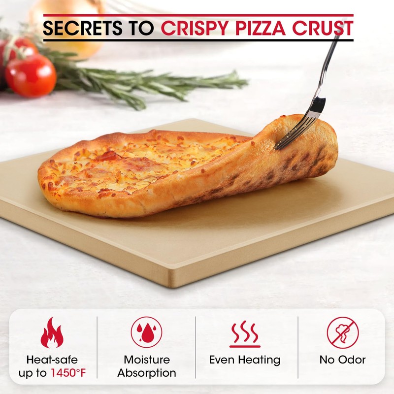 Unicook Pizza Stone 13 Inch, Cordierite Square Baking Stone for