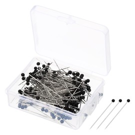 PATIKIL Sewing Pins, 250 Pack Ball Glass Head Straight Quilting Pin for Dressmaker Decorations, Black