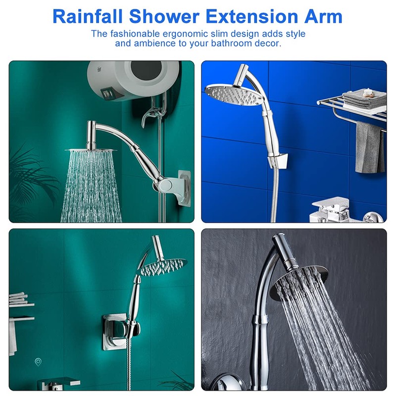 ANTHYTA Rainfall Shower Extension Replacement,Shower Head Extender,Plastic Shower Head Extension,Easy