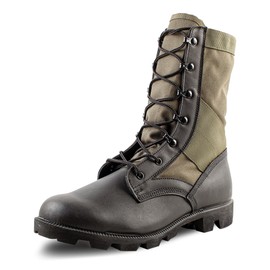 Belleville Men's 8" Canopy Jungle Boots - Highly Breathable Leather & Nylon Upper Military Boots for Men - Medial Side Drainage Vents & Classic Panama Outsole Tread - Olive Drab