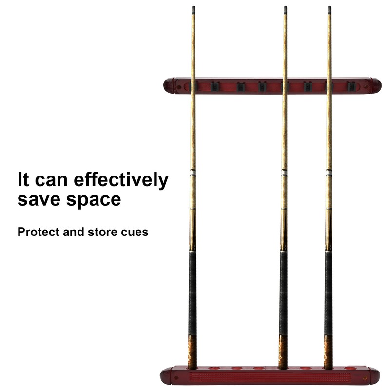 Wall Mounted Snooker Billiards Cues Rack Pool Cues Stick Pole