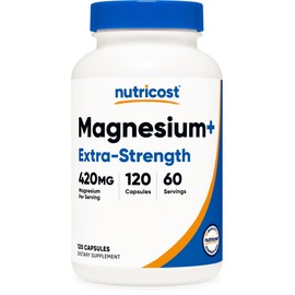 Nutricost Nutricost Magnesium+ Extra Strength 420mg, 120 Capsules - 60 Servings. Magnesium Oxide and Glycinate - Non-GMO, Gluten Free, Vegan Friendly