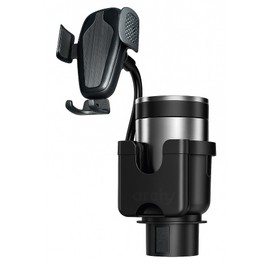 Archy Soporte de Celular Tipo Portavaso 3 en 1 para Auto con Brazo Flexible Portavasos Organizador Integrado Base Ajustable Antideslizantes (K801B)