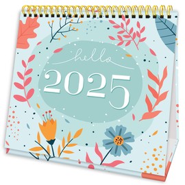 Luxury Desk Calendar 2025-2025 Desk Calendar UK from Jan to Dec. 2025, Month to view desk top flip over calendar with 12 Notes Pages.