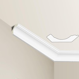 Ceiling Crown Molding Trim, 10 Pack High Impact Polystyrene Decorative Ceiling Moulding, 40 Ft Total Length (48x2.3in,White)