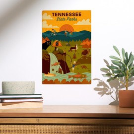 Lantern Press 10x15 Inch Wood Sign, Ready to Hang Wall Decor, Tennessee State Parks, Tennessee, Geometric
