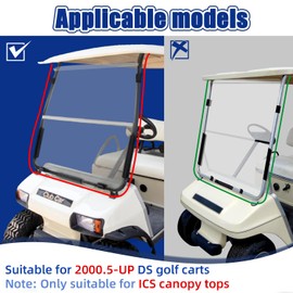 Club Car DS Golf Cart Windshield Retaining Clips Kits with Screw Nut for 2000.5-UP