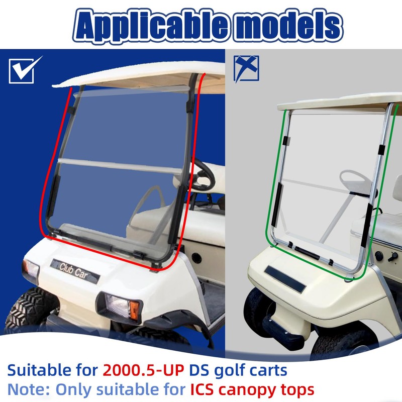 Club Car DS Golf Cart Windshield Retaining Clips Kits with
