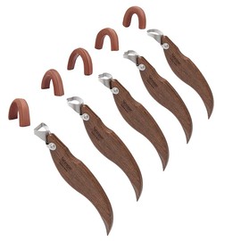 Sthmeyue Pottery Handle Making Tools Set, 5 PCS Walnut Wood Handle Sculpting & Carving Tools, Durable & Comfortable, Ideal for Shaping Clay Cup Handles