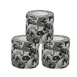 Uning Self-adhesive Protective Camouflage Tape Wrap 5CM x 4.5M Tactical Camo Form Multi-functional Non-woven Fabric Stealth Tape Stretch Bandage for Outdoor Military Hunting (Pack of 3) (Camouflage 6)