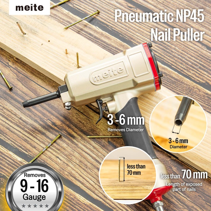 meite Pneumatic Nail Puller Nail Remover Professional Air Punch Nailer