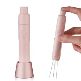 Retractable WDT Espresso Distribution Tool - Magnetic Espresso Stirrer Tool with Stainless Steel Retractable Needles, Coffee Needle Distribution Stirrer for Barista (Pink)