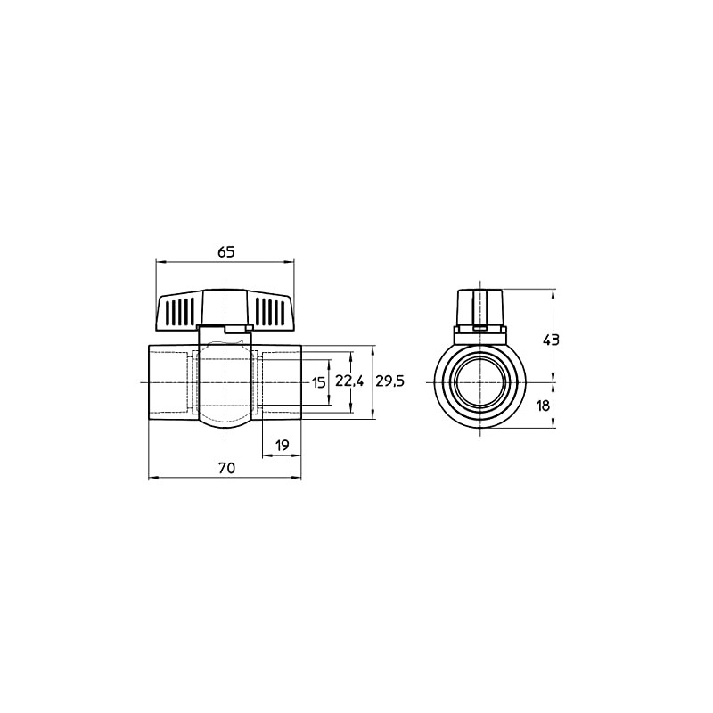 SANEI PVC Ball Valve Resin Irrigation Agriculture Nominal 13 VXH62-13-ZA