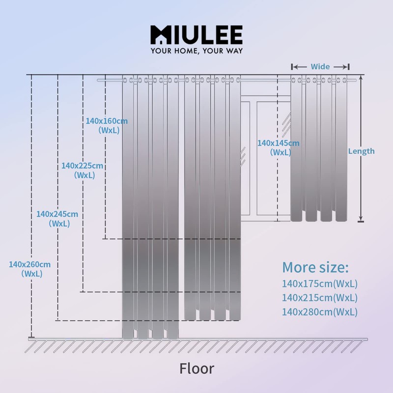 MIULEE 2 Panels Sheer Window Curtains Elegant Window Voile Panels