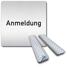 Türschilder24 XXL Door Sign 125 x 125 mm Registration 1.5 mm Aluminium Solid Material 100% Made in Germany (Registration + Spacer)
