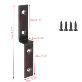 Mewutal 10pcs Z Brackets 2" Z-Shape Door Lock Brackets Black Double Angle Door Barricade Braces Metal Post to Beam Support Holders for Furniture Bookshelf
