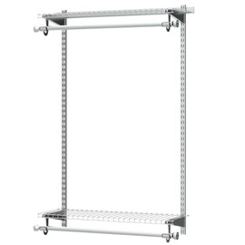 Rubbermaid Configurations Closet Shelves & Hanging Kit (2) 26" Shelves Titanium Custom Pantry Organizer and Storage/Clothes Rack for Home/Laundry/Bathroom/Mudroom/Pantry/Linen Closet