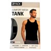 32 Degrees Comfort Mesh Tank Top, 3 Pack, Large Black