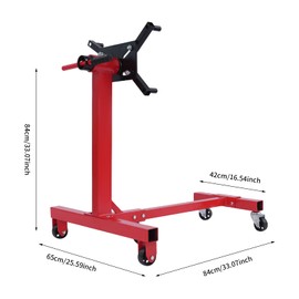 CUBELLIN Folding Engine Stand 1250lbs Capacity Steel Rotating Engine Stand with 360° Rotating Head and Adjustable Arms for Garage & Workshop Use