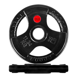 Fitvids Olympic 2-Inch Cast Iron Plate Weight Plate for Strength Training and Weightlifting, Rubber Coated Style, 25LB Pair