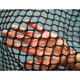 LGLFDJ Black Safety Rope Net for Kids, Exterior Guardrail Net for Stair Balcony, Knotless Fence Protective Netting, Outdoor Terrace Decoration Grid Net (1.5M×7M(5FT×22.9FT), Black)