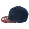 Accessoryo Navy Blue Snapback Flatbill Cap with Scottish Tartan Front