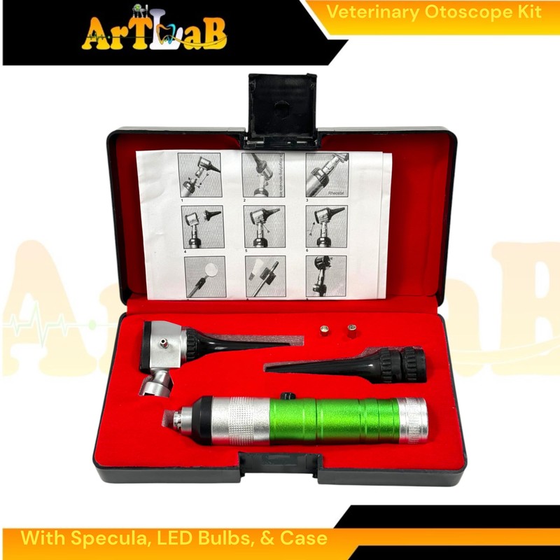 Examination Diagnostics Veterinary Otoscope with Illumination LEDs & Specula Tips