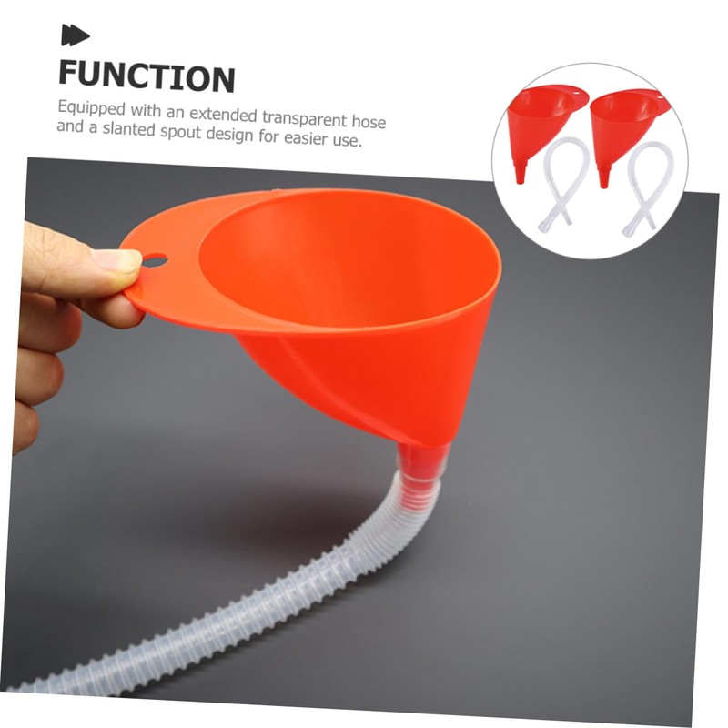 Kichvoe 2 Sets Durable Long Oil Funnels for Fuel Transfer