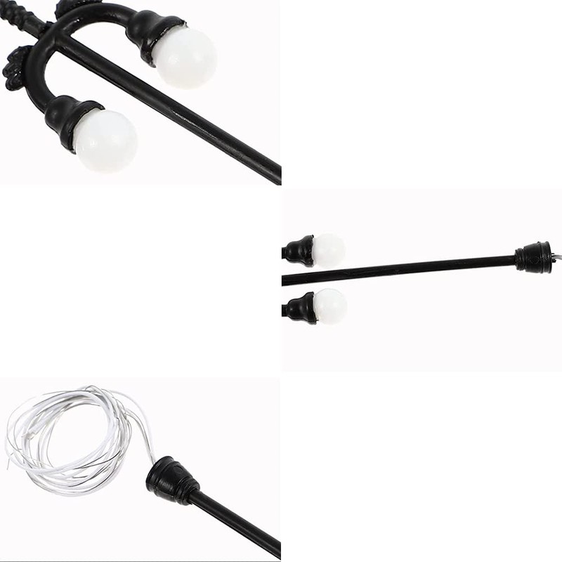 Tiardey 10pcs Double Head Lamp Model Railway Train/Road Lamp Post