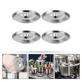 Yardwe 2pcs Stainless Steel Cover Bowl 5in Universal Small Pot Lid Mini Pan Lid Bowl Covers Saucepan Cover Spices Pots Cover Seasoning Pot Cover for Mini Pans Cup