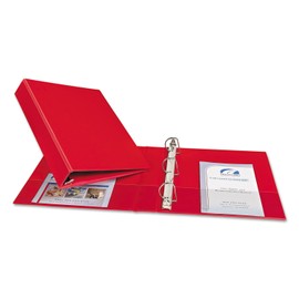 Avery 27202 Durable Binder, 1-1/2-Inch Cap. Slant Rings, 8-1/2 x 11, Red, 1/Each