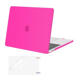 MOSISO Compatible with MacBook Pro 13 inch Case M2 2025, 2024, 2023, 2022-2016 A2338 M1 A2251 A2289 A2159 A1989 A1708 A1706 with/Without Touch Bar, Plastic Hard Shell&Screen Protector, Bright Rose