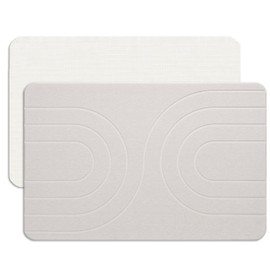 Feilifan Stone Bath Mat - Diatomaceous Earth Mat, Fast-Drying Diatomite Shower Mat, Water Super Absorbent Stone Mats for Bathroom Kitchen, Easy to Clean (White, 23.5"×15")