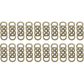 20 piezas de accesorios de joyería infinita Aleación retro Símbolo infinito Perla espaciadora de doble orificio para collares Pulseras de dijes Fabricación de joyas de bricolaje 12 * 32 mm