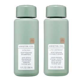 Kristin Ess Hair Softening Moisture Repair Shampoo and Conditioner Set for Curly + Thick Hair – Sulfate Free + Color Safe + Gentle - Anti-Frizz - Deep Conditioner for Color Treated & Dry Damaged Hair