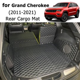 7DEEKEI for 2011-2021 Jeep Grand Cherokee Trunk Mat and Rear Backrest Mat Cargo Liners All Weather Anti-Slip