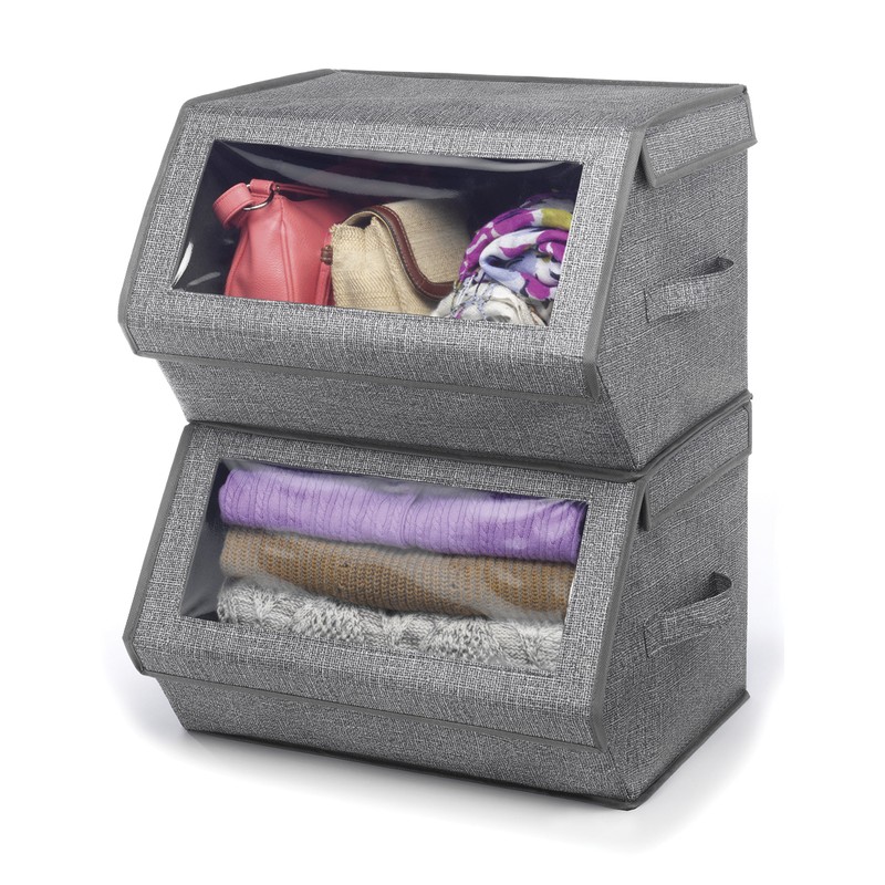 Whitmor Stackable Window Box, Crosshatch Gray