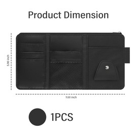 YGDMD Car Visor Organizer with Elasticated Straps & Zips,Multi-Pocket Car Sun Visor Organizer with Card Holder/Pen Holder for Cars/Sunglasses Holders,Essential Visors Accessories