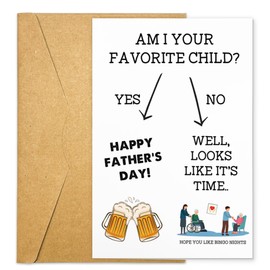 Funny Fathers Day Card from Daughter Son Kids, Funny Dad Gifts from Son Daughter, Humorous Fathers Day Gifts for Stepdad, Husband, Grandpa, Perfect for Father's Day, Birthday Gifts