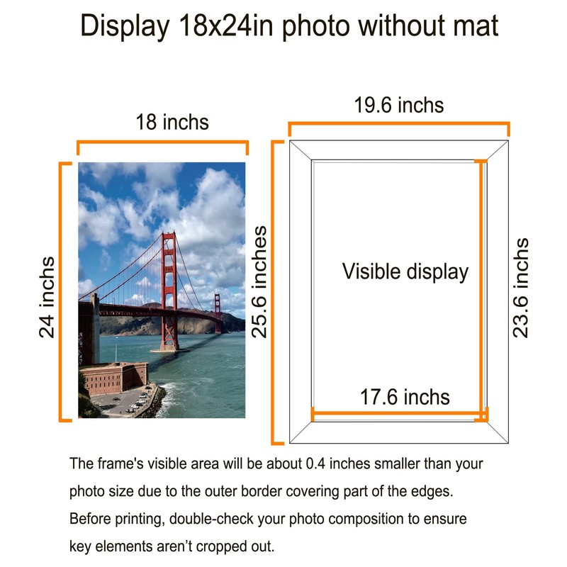 LUCKYLIFE 18x24 Frame in Rustic Brown, Gallery Frame for Wall