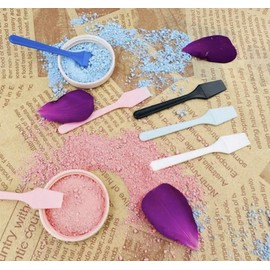 100 Pink Multipurpose Make Up and Cosmetic Spatulas in Tub, Plastic Disposable for Appilcation of Make-up or for hygenically demostrating creams and gels.