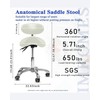 LIMKOMES Saddle Stool with Wheels,Rolling Stool with Back Support,Ergonomic Stool