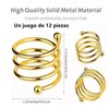 12pcs Napkin Ring Spiral Washable Decorative Metal Napkin Holder Ring
