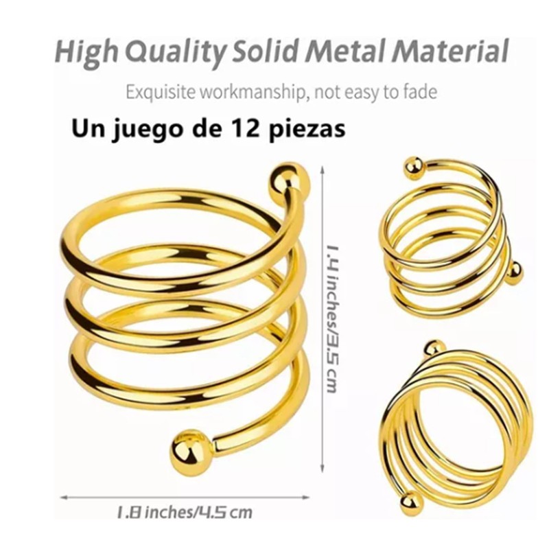 12pcs Napkin Ring Spiral Washable Decorative Metal Napkin Holder Ring